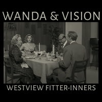 Muški marvel wandavision westview Finter-Inners Grafički tee crni veliki