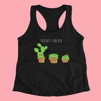 Funny Cactus Friends Racerback Rezervoar za žene -Image by Shutterstock, Ženska mala