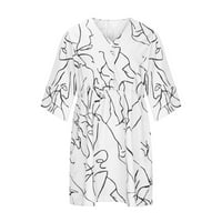 Ženska tunika Swing Haljina Ljeto na dugme Ogrlica V-izrez Majica za lakiranje mini majica Mini kratka