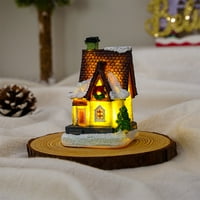 Goory Children malo smole Xmas Početna Mala unutarnja svjetlosna kuća Božićna koliba Stil F