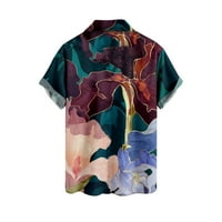 Corashan Muška majica, muški ljetni novi gumb s kratkim rukavima labavo lapel Havajska majica za ispis,