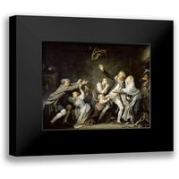 Greuze, Jean Baptiste crni moderni uokvireni muzej umjetnički print pod nazivom - očinska prokleta ili nezahvalni sin