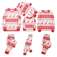 Riforla roditelj-dijete topli božićni set tiskani kućni nošenje pidžama dvodijelna djeca postavljena crvena 11t