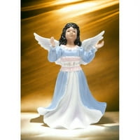 Keramički afrički američki anđeo djevojka figurica, kućni dekor, religiozni dekor, religijski poklon, crkveni dekor, poklon krštenja