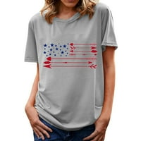 PBNBP majice za žene Ljeto 4. jula Američka zastava Crewneck Shirts kratkih rukava Žene izlazeći na