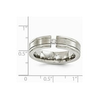Sivi titanijumski prsten za vjenčani vjenčani dijamant