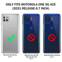 Kaleidio Case za Motorola One 5G as [hibridni zaštitnik] Gumeni udarci [prsten za otpornost na udarce]