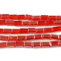 4,5x CANDY Crvene pravokutničke staklene perle originalno pravljenje prirodnog nakita dragog kamenja