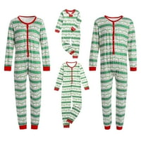 Xkwyshop Božićna porodica koja odgovara Pajamas PJS postavio je Xmas Striped Onesie zaslona za spavanje