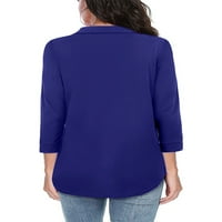 Ženska labava majica, pulover s tri četvrtine rukava od četverostrukih boja