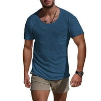 Fule Men Mesh Majica Casual Tops Bluza Slim Fit O izrez kratki rukav mišićni tee