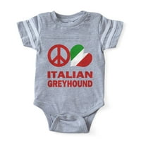 Cafepress - Fin Mir Love Italian Greyhound Flag Flagbal Fudbal - Slatka novorođenčad za bebe fudbal Bodysuit