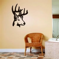 Dizajn sa vinyl umjetničkim jelenom Hunc Head Lov Image Dow Buck Zidna naljepnica za obitelj - na slici je Deers Head Temat Decor - Veličina: