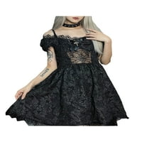 Wassery Woth Gothic Lolita haljine bajka Grunge Punk Black Goth haljina čipkaste patchwork bave na rukavu