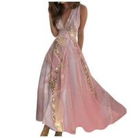 Gaiseeis Ženska duga haljina haljina Ležerne haljina Swing Haljina Linijska haljina Floralna modna Srednja