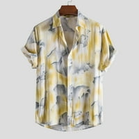 Odeerbi Havajska majica za muškarce Grafičke majice Majica kratkih rukava Patchwork Ljeto casual gumb