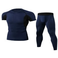 Muškarci Dva odjeća za vježbanje Ljetni brzi suvi joggeri Postavite Ležerne majica + Tajice TrackSit