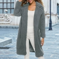 Ženska jakna kaputi zimski dugi rukav od poliestera modne jakne Gray XL
