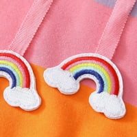 Toddler Girl Rainbow Stripes Hoodie Duks svjetlo pulover vrhova padavina 2-8T
