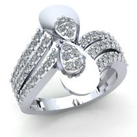 Original 0.5carat Round Cut Diamond Dame Bridal Fancy Accent Angažova za angažman prsten od punog 10k