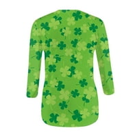 Ženski rukav vrhovi juniorske majice jedinstvene tuničke praznične majice Classic Tees Crewneck bluza zelena xl