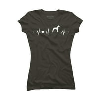 Great Dane Heartbeat - Cool Funny Lover Lover Poklon Juniors Carcoal Grey Graphic Tee - Dizajn ljudi L
