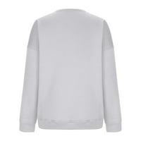 Wyongtao Duks za žene Fleece s dugim rukavima Crewneck casual solid pulover TOP dame pada trendy odjeća