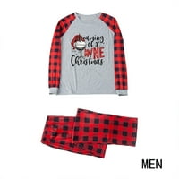 Uhdy božićna porodična pidžama Podudarni set Xmas Holiday PJS za parove i djecu Sleep The Red Plaid