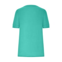 Žene Ljetne puff kratkih rukava Dressy Casual V-izrez T-majice Slatka bluza za posao Jednobojni vrhovi
