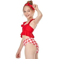 Ljetni kupaći kostimi za tinejdžere Toddler Baby Kids Little Ruffles Pleaid Dvije kupaće odijelo za