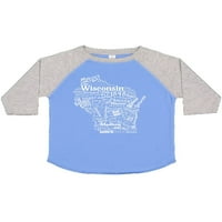 Inktastična Wisconsin State Word Word salata poklon dječaka majica za djecu ili majicu Toddler
