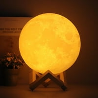 Mjesec lampica 3D silazna žarulja sa postoljem, boja Lunarna noćna svjetlost sa funkcijom tajmera, USB spavanje spavaćih soba za dječju stolsku lampicu