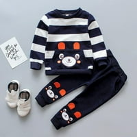 Dječji dječak dječak jesen zimski odjel dugih rukava pulover crtani medvjed dukserice sa hlačama 2- godine
