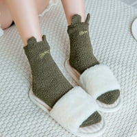 Čarape za žene crtani vez mačaka nejasna ugodna zimska kućna papučica tople guste mekane ženske čarape