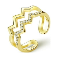 Do 50% popusta, DVKPTBK prstenovi Pokloni Moja kćerka zvona dvostruki talasni prsten, podešeni valni prsten minimalistički pokloni zvona za svoje poklone za žene