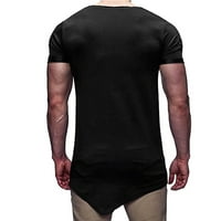 Vrhovi za muškarce Ljeto Slim Fit Ležerne košulje s kratkim rukavima Solid Boja Ripped neregularni sportovi