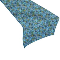 Pamučni ispisi za stolni trkač cvjetni mali cvjetovi love na plavoj boji