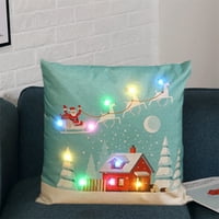 Obrazac za jastuke za osvjetljenje Božićni jastuci Case Snježna kuća Poklon Početna Sofa jastučnice Dekor Dekor za dekor za zabavu