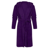 Ediodpoh Women Winter Pling Duljin šal kupatilo Početna Odjeća s dugim rukavima kaput Ženske jakne Kaputi Purple_ XXXL