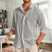Muška majica pamučna dugmeta dugih rukava klasična ljetna plaža casual košulja u boji