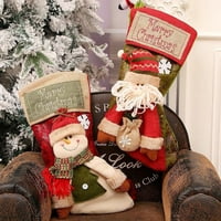 -Groee božićne čarape klasične velike čarape Santa, snjegović, reinder Xmas karakter za porodične praznične