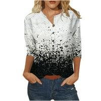 V izrez T majice za žene Loop Fit Tops kratkih rukava Bluze Regularne fit t majice Pulover TEES TEES