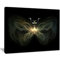 Dizajnerska umjetnost 'žuta fraktalna leptira u tamnoj' grafičkoj umjetnosti na omotanu platno