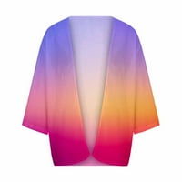 Xinqinghao Cardigan kaput za žene Žene Ležerne prilike sa labavim šifronskim gradijentskim jaknom Šifon