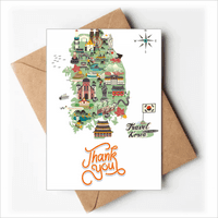 Mapa Znamenitosti Koreja Art Deco Fashion Hvala Van Card Converte Blank Note