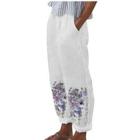 Binmer duge pantalone za žene ljetne casual udobne labave džep cvjetne tiskane hlače