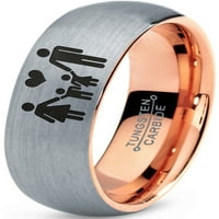 Tungsten Par porodica Dvo dijete Holding Hands Bands prsten Muškarci Žene Udobne cipele 18K Rose Gold