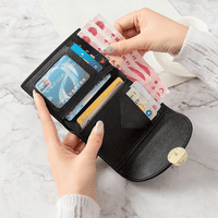 Ženska mala bifold kožna novčanik Mini lične karte džep za slike Slikovni prozor Tanak kompaktni tanki