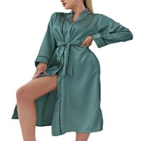 Grianlook dame meka čipka up haljine svile vrećice, dnevni boravak pune boje pidžamaze zeleno s