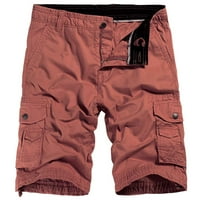 Vivianyo HD hlače za muškarce muške kratke hlače za muškarce Slim Fit Multi džepni zatvarač ravno noga